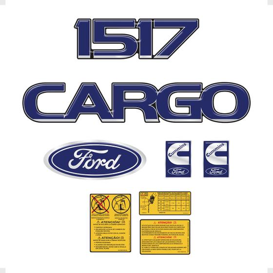 Imagem de Kit Adesivos Caminhão Cargo 1517 Emblemas Cummins - Genérico