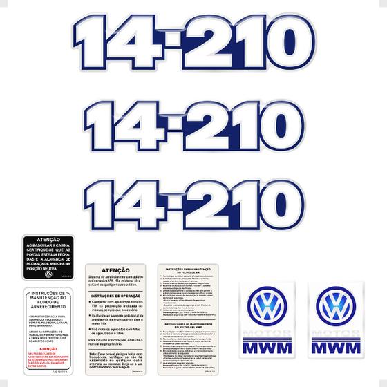 Imagem de Kit Adesivos Caminhão VW 14-210 Emblemas Resinados Generico