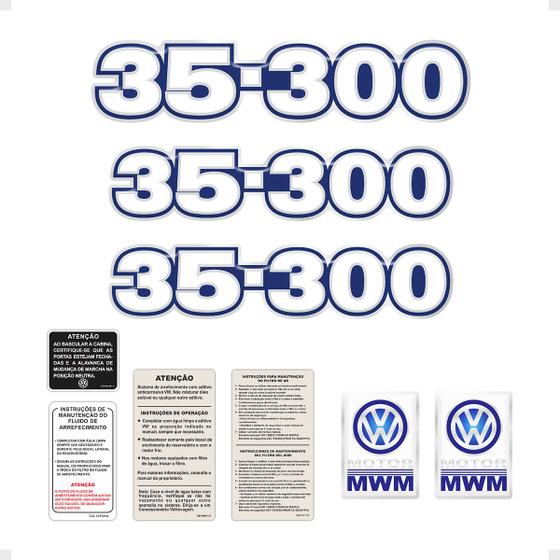 Imagem de Kit Adesivos Caminhão Vw 35-300 Emblemas Resinados Genérico