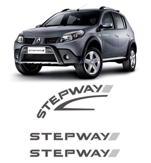 Imagem de Kit Adesivos Grafite Sandero Stepway 2008 Lateral E Traseiro