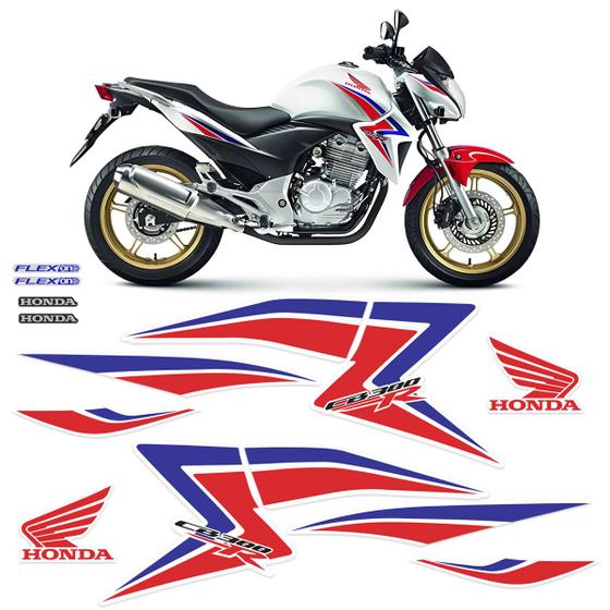 Kit Adesivos Honda Cb 300r 2015 Azul/Vermelho Moto Branca - SPORTINOX ...