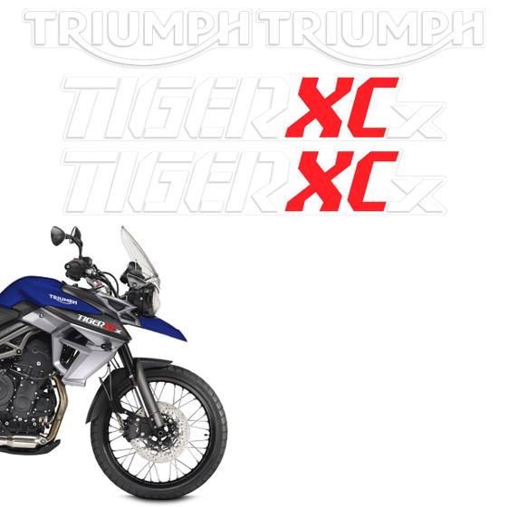 Imagem de Kit Adesivos Moto Triumph Tiger 800 Xcx Branco Faixas Tanque