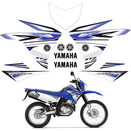 Imagem de Kit Adesivos Moto Yamaha Lander Xtz 250 2011 Azul + Logos