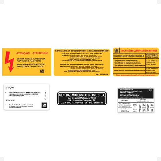 Imagem de Kit Adesivos Motor Compatível Agile Astra Vectra - Genérico