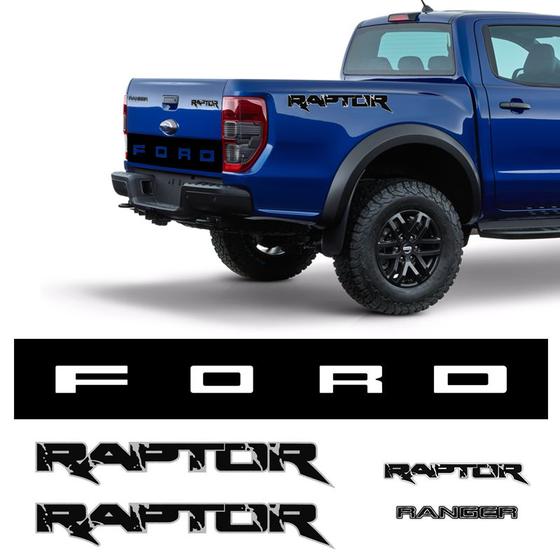 Imagem de Kit Adesivos Ranger Raptor + Faixa Traseira Ford e Emblemas