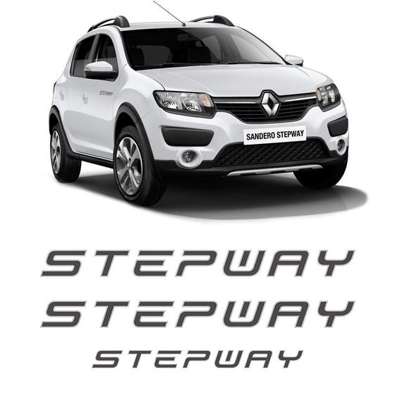 Imagem de Kit Adesivos Sandero Stepway 2015 Lateral e Traseiro Grafite