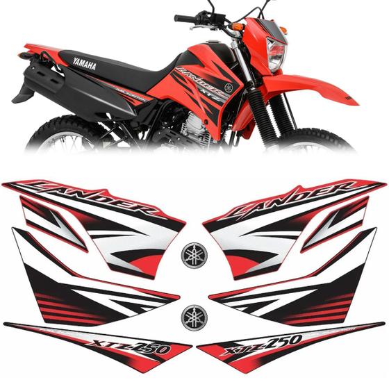 Imagem de Kit Adesivos Yamaha Lander XTZ 250 2011 Vermelha