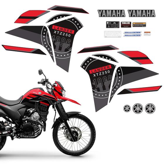 Imagem de Kit Adesivos Yamaha Lander Xtz 250 2023/2024 Vermelho + Logo