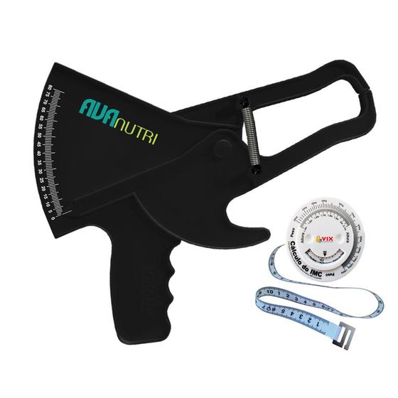 Kit Adipômetro Plicômetro e Trena com cálculo de IMC de 2 Metros para Avaliação Física Menor preço em Kit Adipômetro Plicômetro e Trena com cálculo de IMC de 2 Metros para Avaliação Física