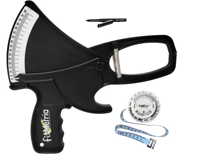 Kit adipômetro plicômetro p/ avaliação física nutrição educação com trena e caneta FITMETRIA Menor preço em Kit adipômetro plicômetro p/ avaliação física nutrição educação com trena e caneta FITMETRIA