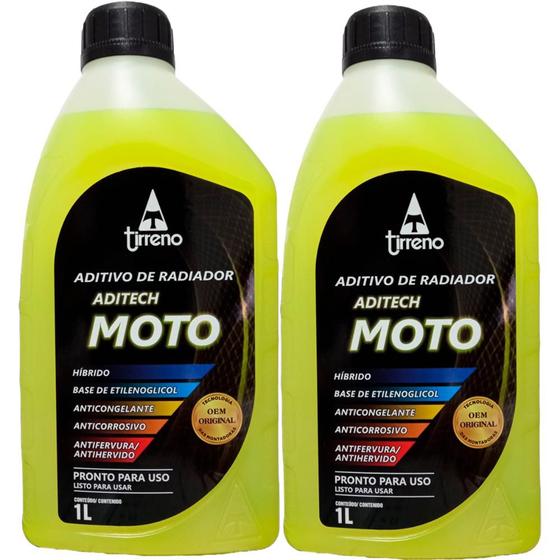 Kit Aditivo Fluido Radiador Para Moto Aditech Tirreno - 2 L Menor preço em Kit Aditivo Fluido Radiador Para Moto Aditech Tirreno - 2 L