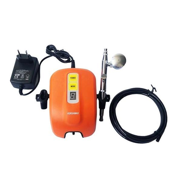 Kit Aerógrafo com Compressor 12W + Tintas Completo A405 Bivolt VERSA Menor preço em Kit Aerógrafo com Compressor 12W + Tintas Completo A405 Bivolt VERSA