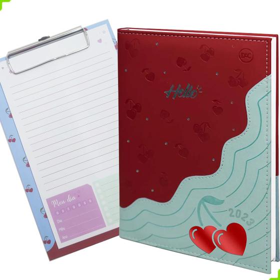 Imagem de Kit Agenda Planner Hello A5 Executiva Capa Dura Costurada