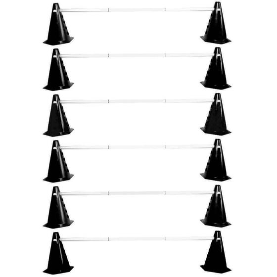 Imagem de Kit Agilidade Funcional 12 Cones Preto com Barreira