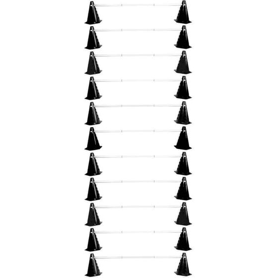 Imagem de Kit Agilidade Funcional 22 Cones Preto com Barreira