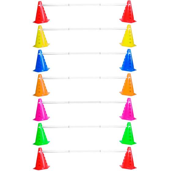 Imagem de Kit Agilidade Treinamento Funcional 14 Cones com Barreira