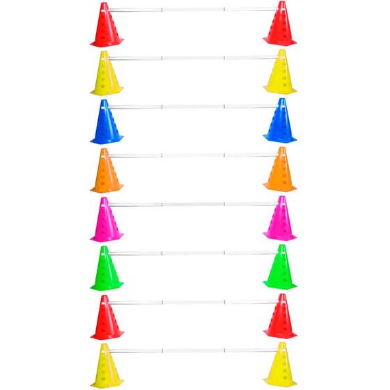 Imagem de Kit Agilidade Treinamento Funcional 16 Cones com Barreira