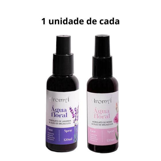 Imagem de Kit Água Floral Rosas c/ Melaleuca + Água Floral Lavanda c/ Melaleuca Aromá Spray 120 ml