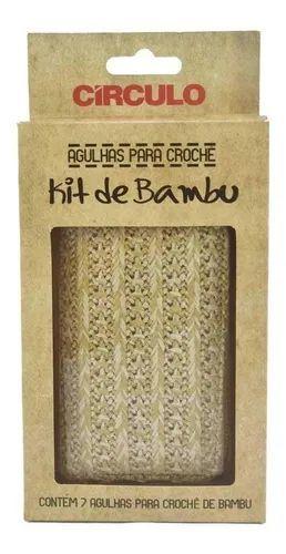 Imagem de Kit Agulhas De Crochê Bambu C/ 7 Agulhas Círculo