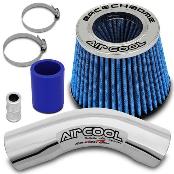 Imagem de Kit Air Cool Filtro Ar Esportivo Corsa Hatch Classic 94 a 09 Duplo Fluxo Azul
