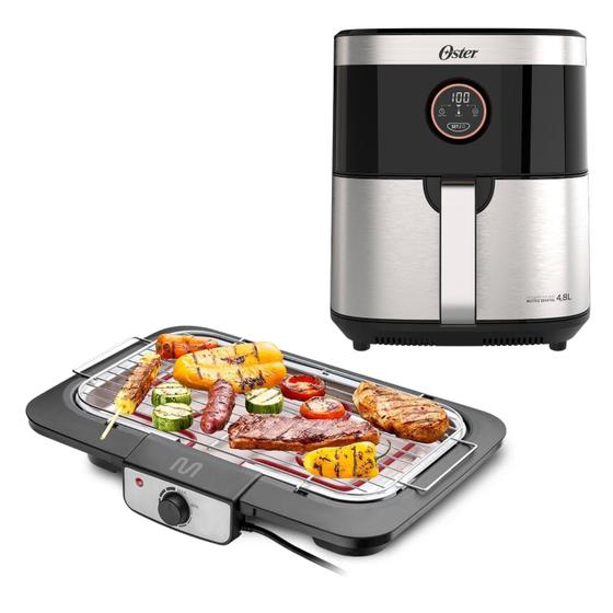 Kit Air Fryer Fritadeira Elétrica 4,8L Sem Óleo 1500w 8 Funções e