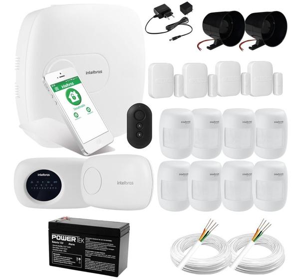 Kit Alarme Amt 1016 Net C/ 12 Sensores Intelbras Acesso App Alarme