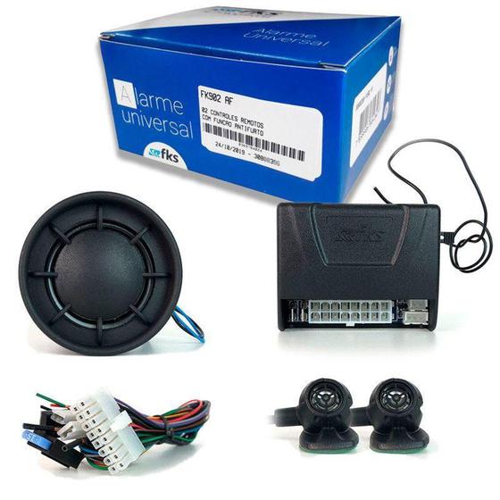 Imagem de Kit Alarme Automotivo FKS FK 902 Plus Universal Completo Com Dois Controles