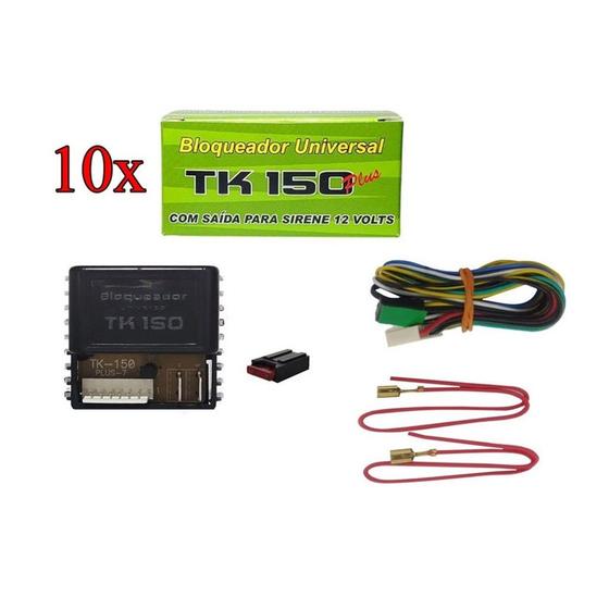 Imagem de Kit Alarme Bloqueador Automotivo Veicular TK150 C/Led Indicador Antifurto Carro