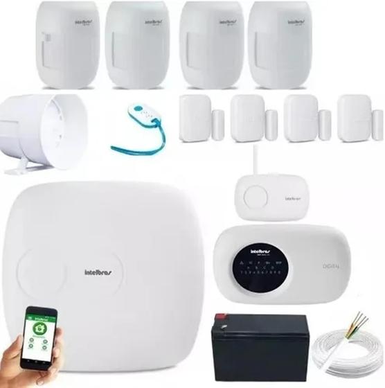 Kit Alarme Central Amt 1016 net Aplicativo Celular Intelbras Sensor