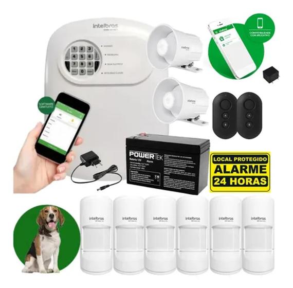 Imagem de Kit Alarme Intelbras Anm 24 App 6 Sensor Presenca Pet C/ Fio