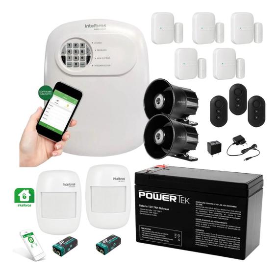 Imagem de Kit Alarme Intelbras Monitorado App Celular 7 Sensor Sem Fio