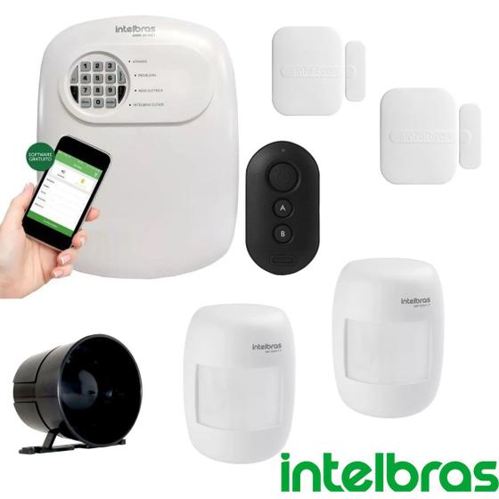 Kit Alarme Liga Pelo Celular + 2 Infra + 2 Mag Sirene Manual Menor preço em Kit Alarme Liga Pelo Celular + 2 Infra + 2 Mag Sirene Manual