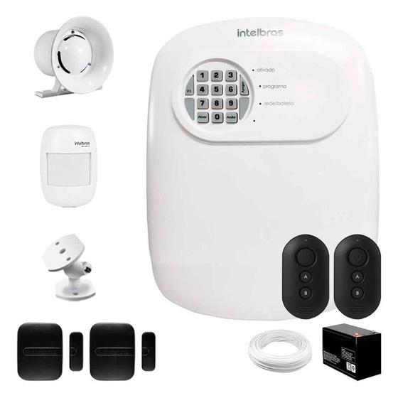 Imagem de Kit Alarme Residencial ANM 24 NET Intelbras com 1 sensor de presença IVP 2000 Sem Fio, 2 Sensores de portas e janelas XAS Smart Black, 2 Controles
