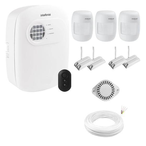 Imagem de Kit Alarme Residencial Intelbras ANM 24 NET com 7 Sensores Com Fio