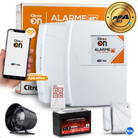 Imagem de Kit Alarme Sem Fio Ppa On App Wifi 10 Sensor Bateria Sirene