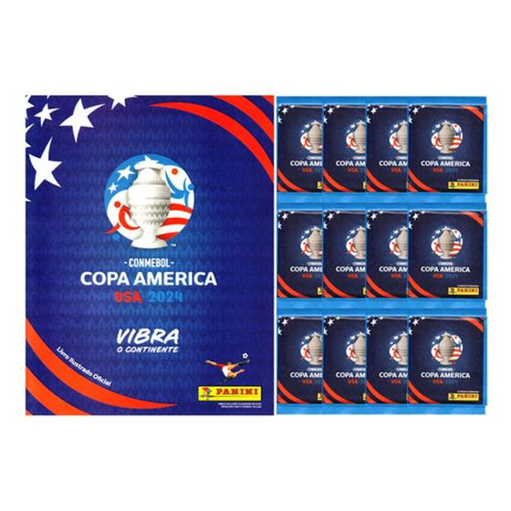 Imagem de Kit Álbum Copa América 2024 + 50 Figurinhas = 10 Envelopes