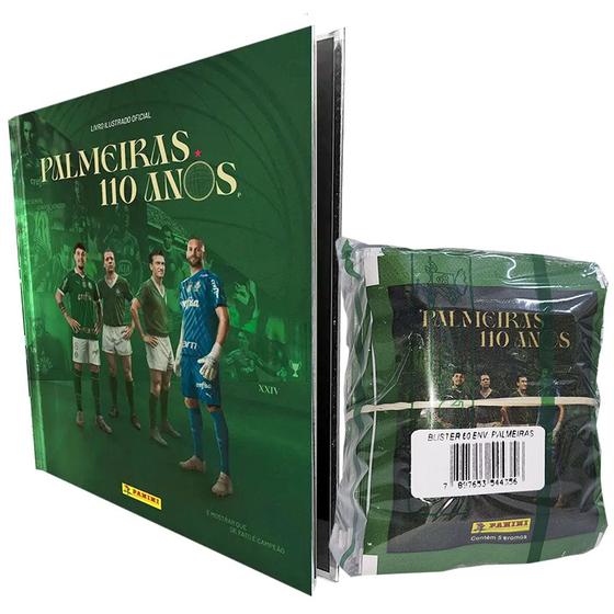 Imagem de Kit Álbum Palmeiras 110 Anos 2024 Capa Dura + 300 Figurinhas - Grandes Vitórias de Última Década