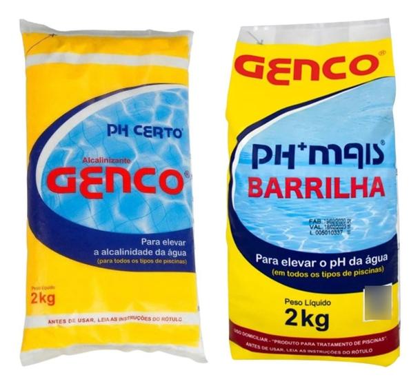 Imagem de Kit Alcalinidade Ph Certo E Barrilha Ph Mais Genco 2kg