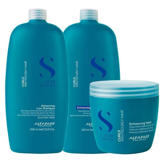 Imagem de Kit Alfaparf SDL Curls - Sh1000ml + Cond 1000ml + Másc 500ml