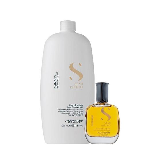 Imagem de Kit Alfaparf SDL Diamond - Shampoo 1000ml + Óleo 50ml