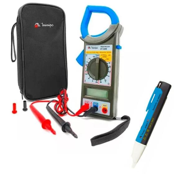 Imagem de KIT Alicate Amperímetro Digital + Detector de Tensão Ez Alert Minipa
