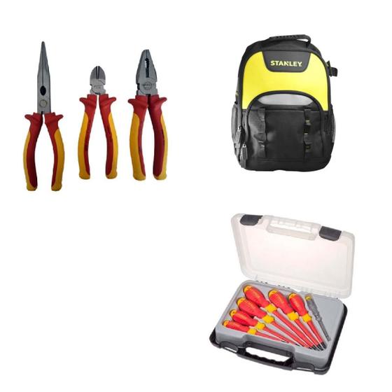 Imagem de Kit Alicate Chave Isolado Fatmax Stanley Vde 1000V + Mochila