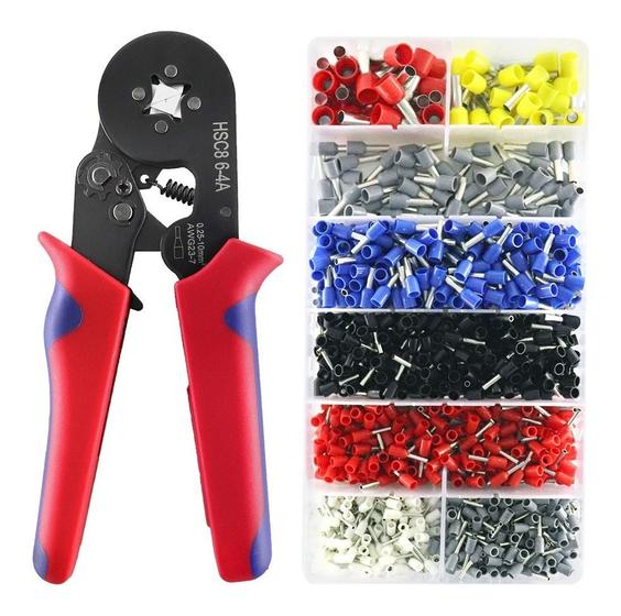 Kit Alicate Crimpar Fio com 1200 Terminais Ilhós 0,25-10mm² Menor preço em Kit Alicate Crimpar Fio com 1200 Terminais Ilhós 0,25-10mm²