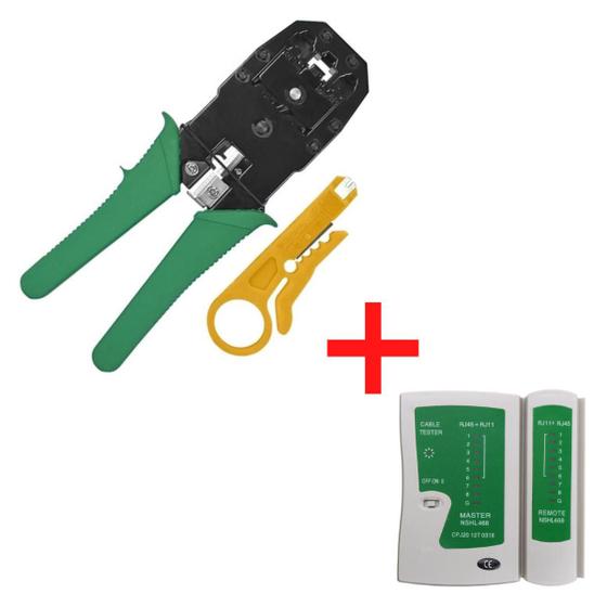 Kit Alicate De Crimpar Crimpagem E Testador De Cabo De Rede RJ45 e RJ11 Menor preço em Kit Alicate De Crimpar Crimpagem E Testador De Cabo De Rede RJ45 e RJ11