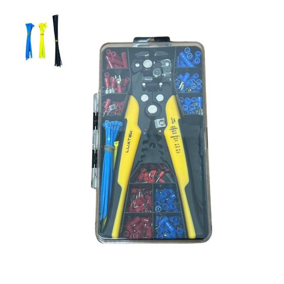 Imagem de Kit Alicate Decapador Automático + Terminais E Abracadeiras Nylon