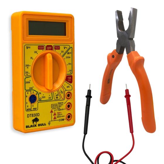 Imagem de Kit Alicate Universal e Multimetro Digital Para Tensão Amper E Alicate Univesal Medir Voltagem Amperagem