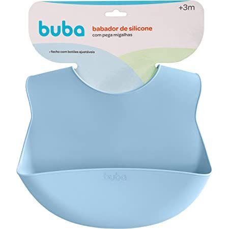 Imagem de Kit alimentação 4 peças SILICONE BUBA bebe prato com ventosa babador colher garfo para bebe