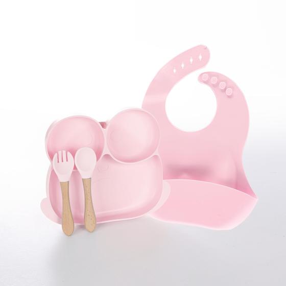 Imagem de Kit alimentação bebe silicone sapinho 4 pcs baby style