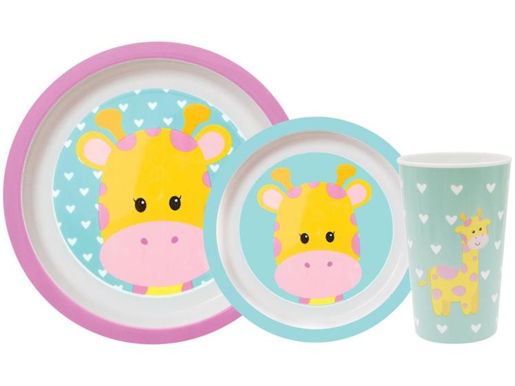 Imagem de Kit Alimentação Infantil 3 Peças Buba Animal Fun - Girafa