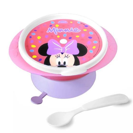 Imagem de Kit Alimentação Infantil da Minnie com Pratinho e Colher